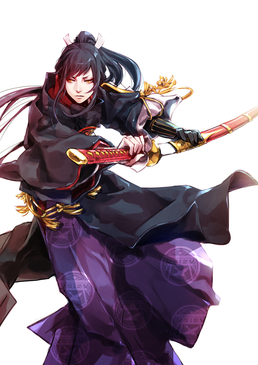 1boy, absurdres, black_hair, highres, japanese_clothes, kim_jiro, male_focus, ootachi