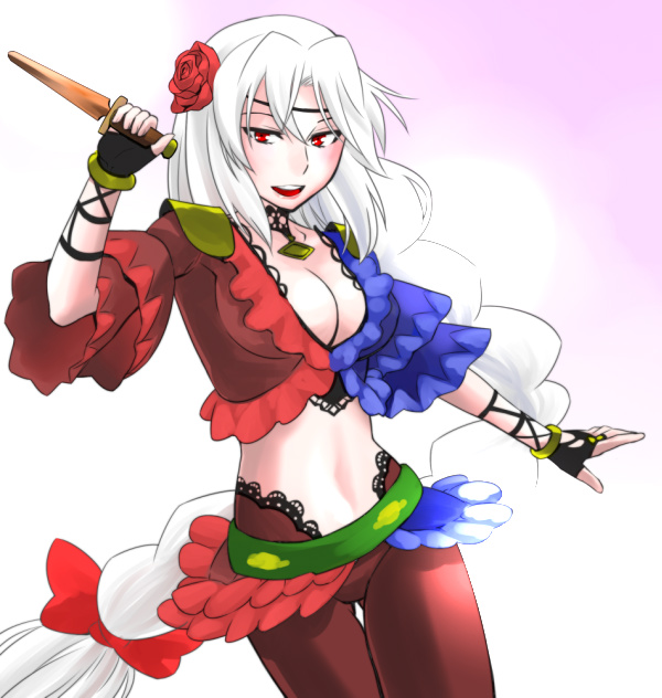 1girl, :d, adapted_costume, alternate_costume, black_gloves, blue_dress, bow, braid