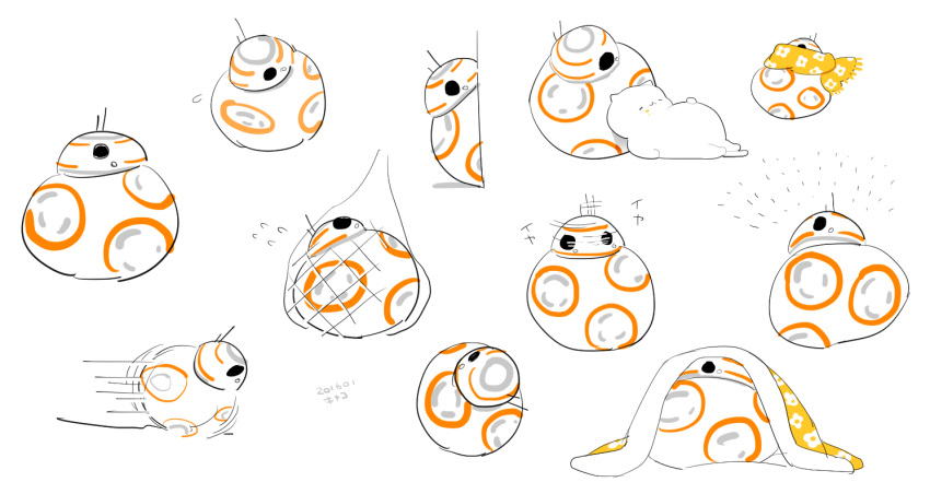 bb-8, cat, expressions, futon, kinako_(marubotan), manzoku-san, neko_atsume, net