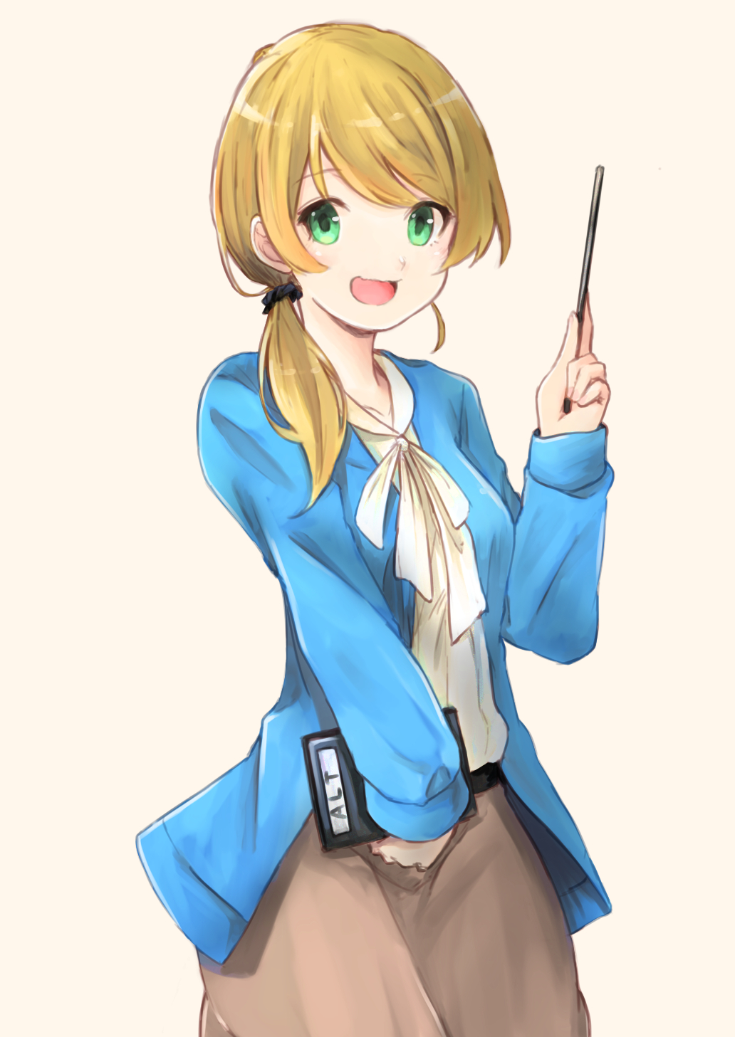 1girl, blonde_hair, ellen_baker, green_eyes, highres, koretsuki_aduma, long_hair, new_horizon