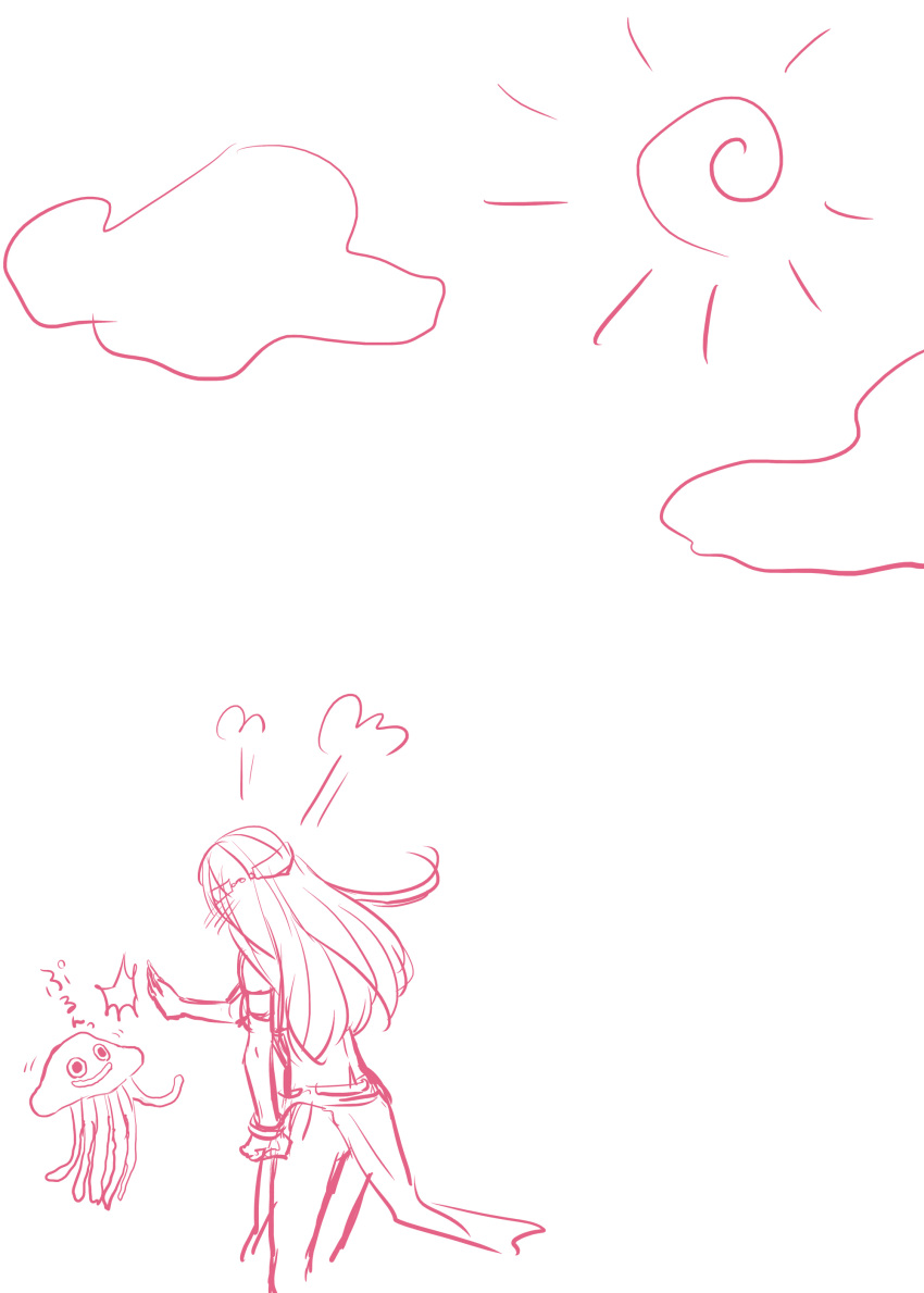 1girl, absurdres, castella, clenched_hand, clouds, dragon_quest, dragon_quest_v, highres