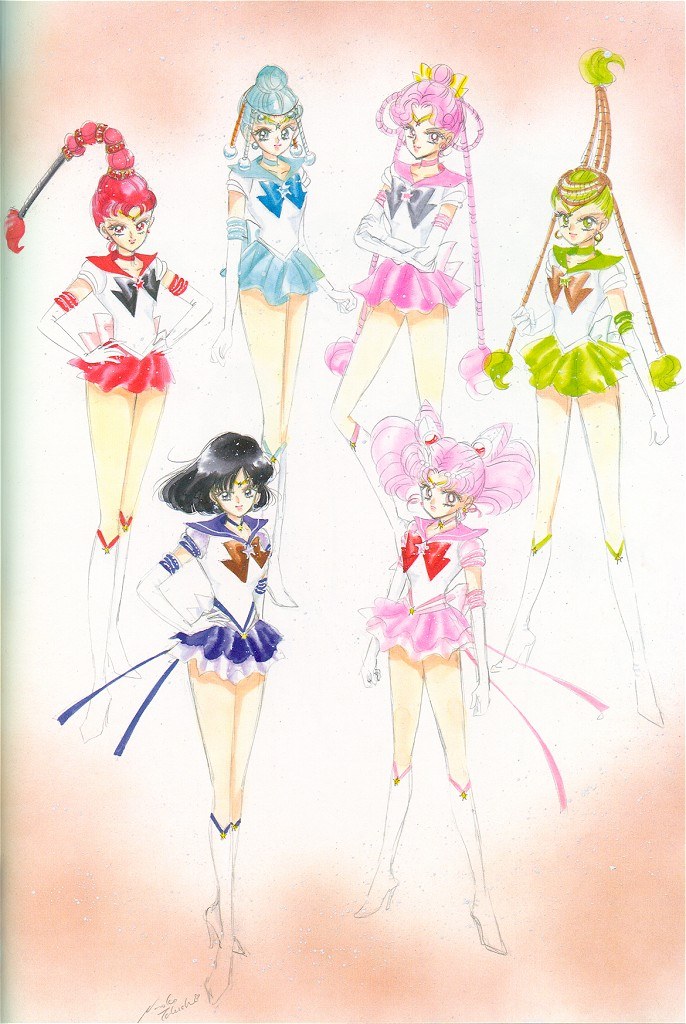 bishoujo_senshi_sailor_moon, black_hair, blue_hair, bob_cut, boots, cerecere, chibi_usa, choker