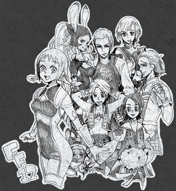 3girls, 4boys, armor, ashelia_b'nargin_dalmasca, balflear, basch_fon_ronsenburg, belt, blonde_hair