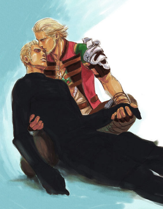 2boys, basch_fon_ronsenburg, blonde_hair, elek_yoshikawa, final_fantasy, final_fantasy_xii, gabranth_(ff12), male_focus