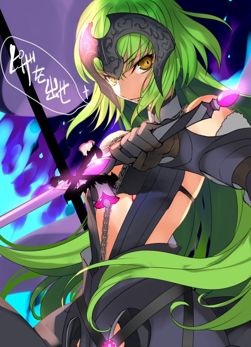 1girl, bare_shoulders, c.c., code_geass, creayus, fate/grand_order, fate_(series), green_hair