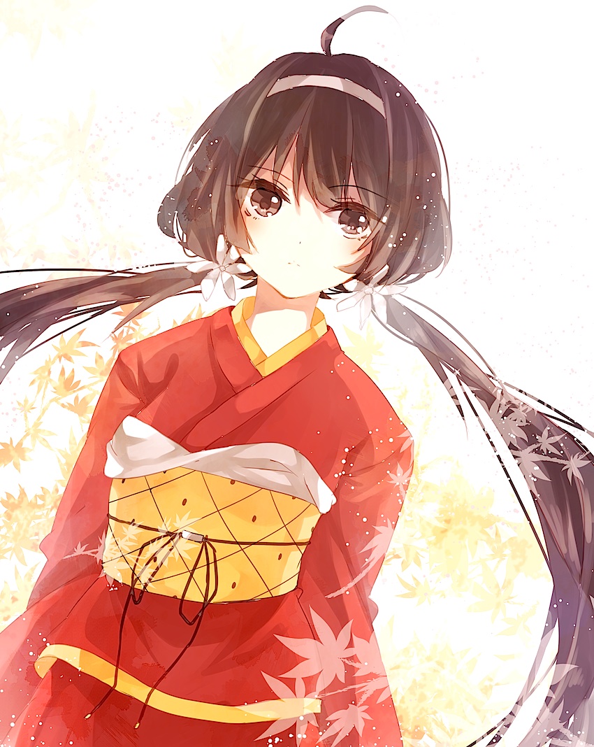 1girl, black_hair, bungou_stray_dogs, flower, hair_flower, hair_ornament, izumi_kyouka_(bungou_stray_dogs), japanese_clothes
