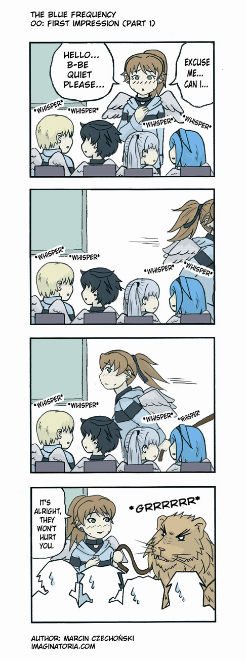 angel, anime, blue, comedy, czechonski, frequency, god, imaginatoria, manga, marcin, messenger, yonkoma