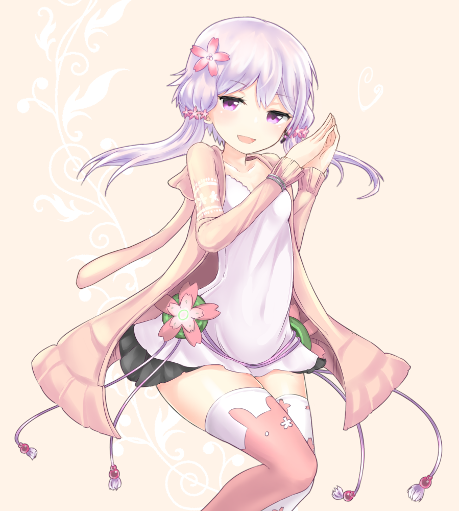1girl, animal_hood, bunny_hood, bunny_print, collarbone, dress, flower, hair_flower