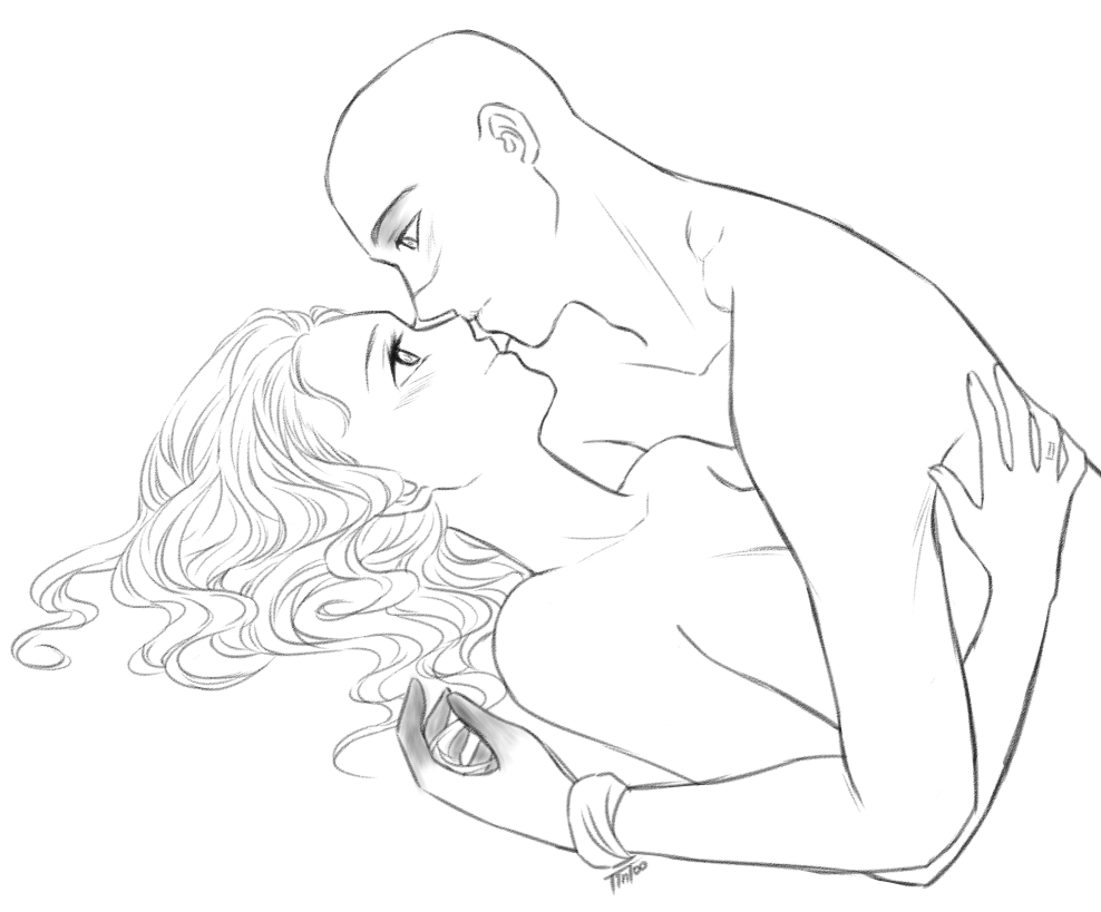 1boy, 1girl, blush, capable_(mad_max), couple, eye_contact, hetero, jinjoo