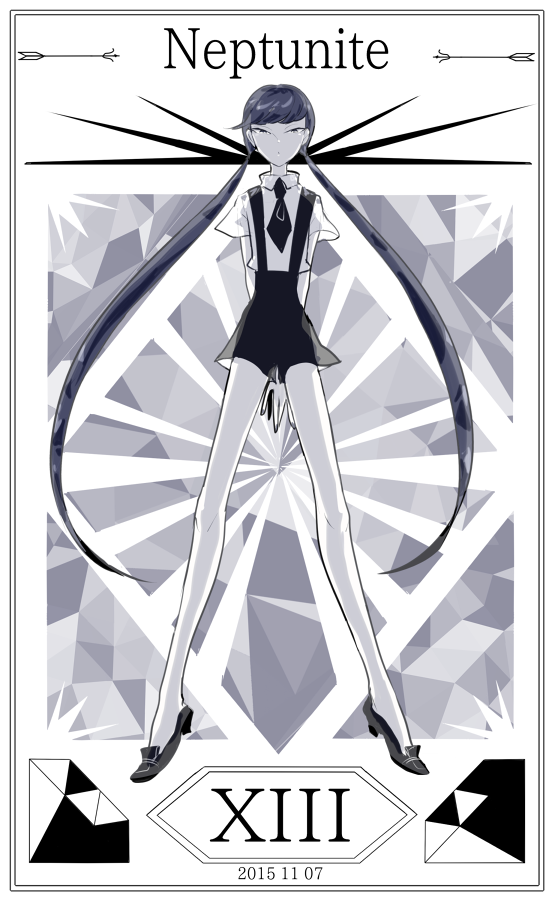 2015, :o, androgynous, bangs, bare_arms, bare_legs, black_hair, black_necktie
