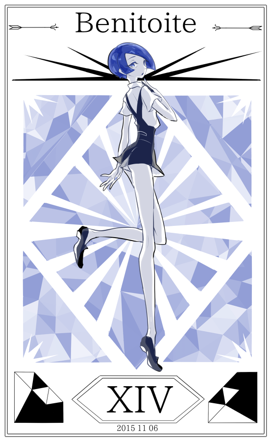2015, :o, androgynous, arm_at_side, back, bare_arms, bare_legs, benitoite_(houseki_no_kuni)