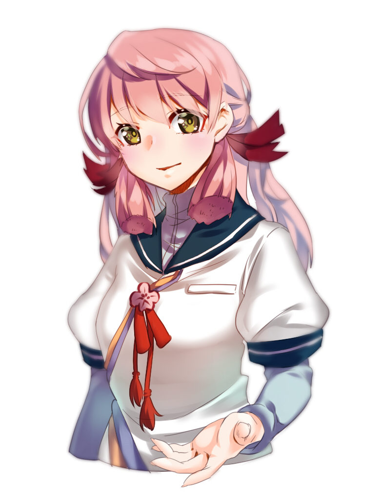 1girl, 33_(mkiiiiii), akashi_(kantai_collection), hair_ribbon, kantai_collection, long_hair, long_sleeves, looking_at_viewer