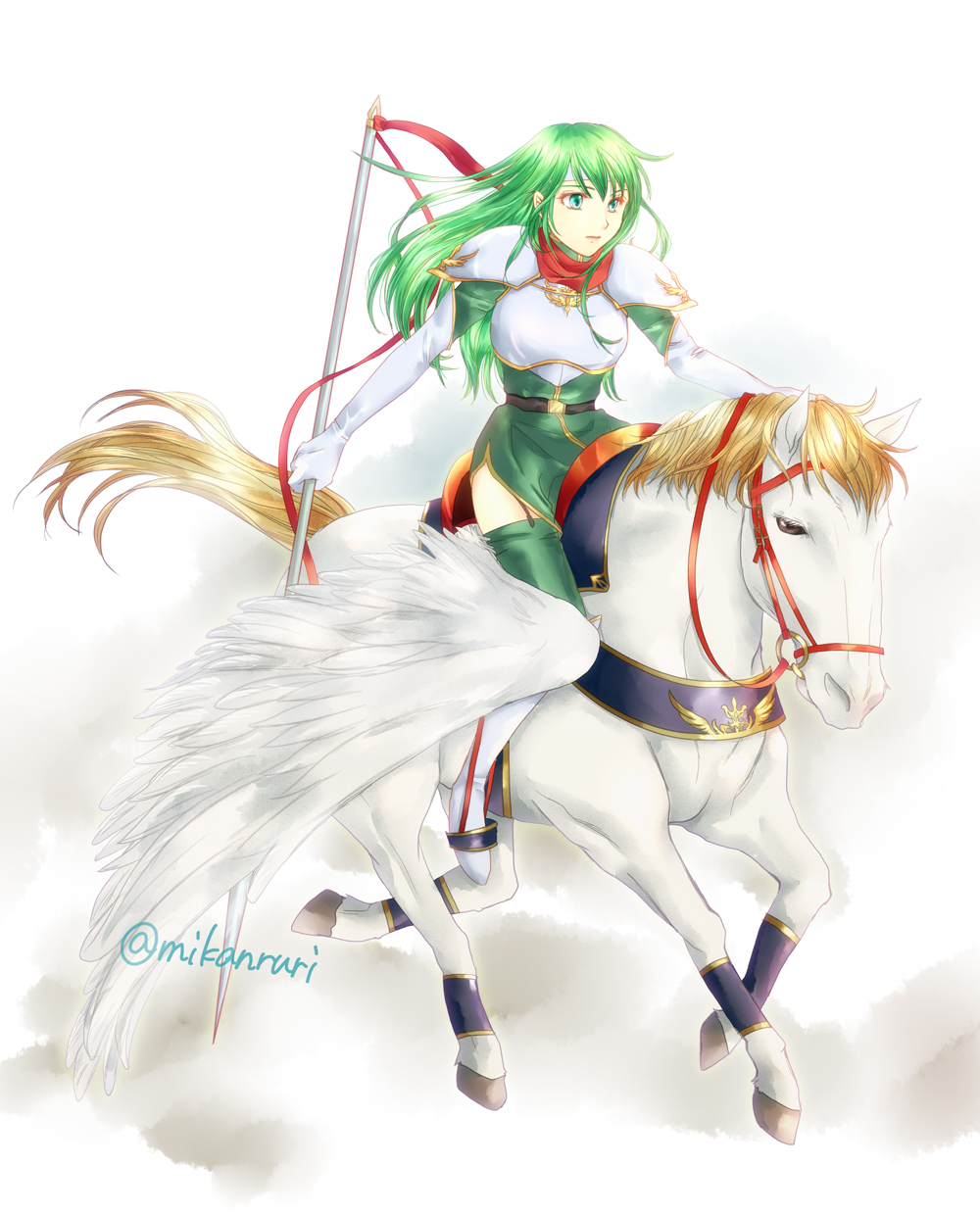 1girl, armor, elbow_gloves, fire_emblem, fire_emblem:_mystery_of_the_emblem, gloves, green_eyes, green_hair