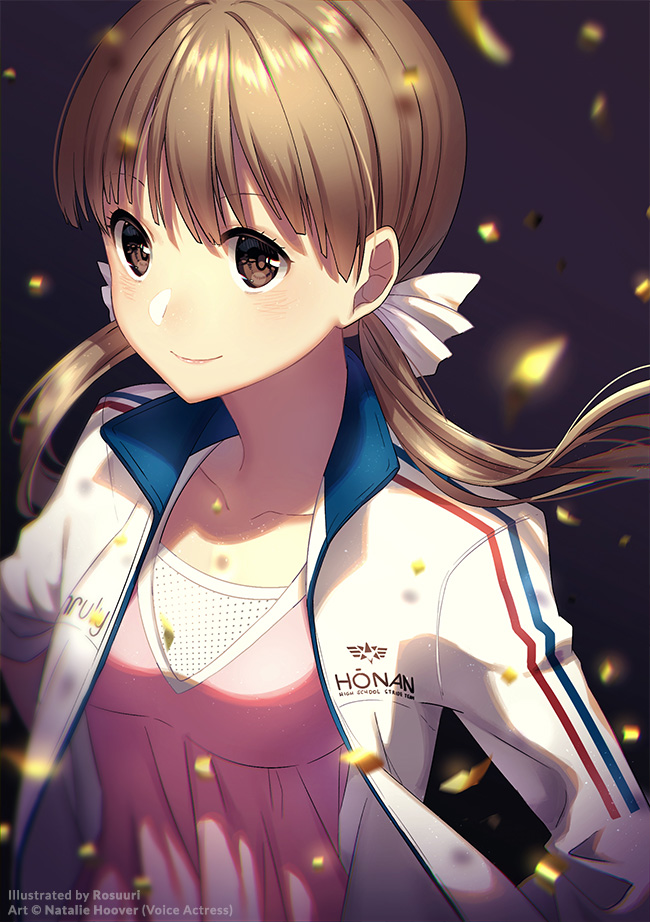 1girl, brown_eyes, brown_hair, long_hair, prince_of_stride, rosuuri, sakurai_nana, smile