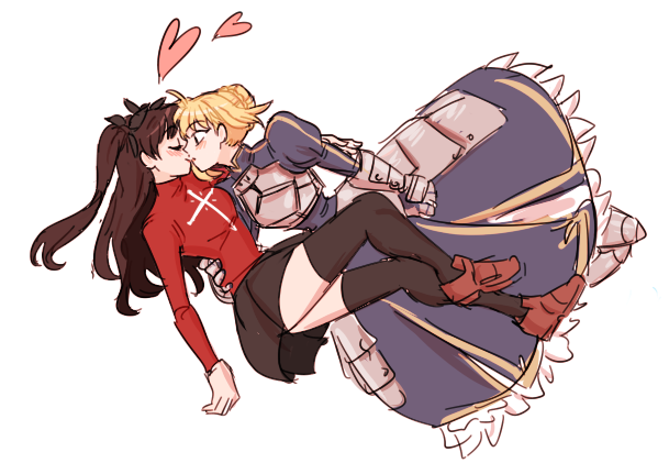 2girls, armor, armored_dress, blonde_hair, blush, brown_hair, carrying, closed_eyes
