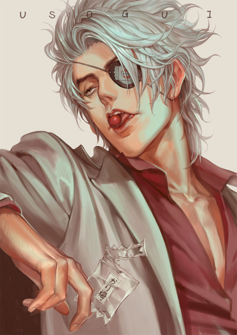 1boy, axis04, between_fingers, blazer, brown_eyes, collarbone, collared_shirt, copyright_name