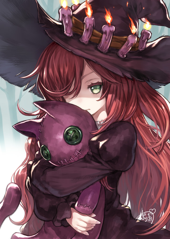 1girl, anna_(granblue_fantasy), black_dress, buttons, candle, dress, fire, granblue_fantasy