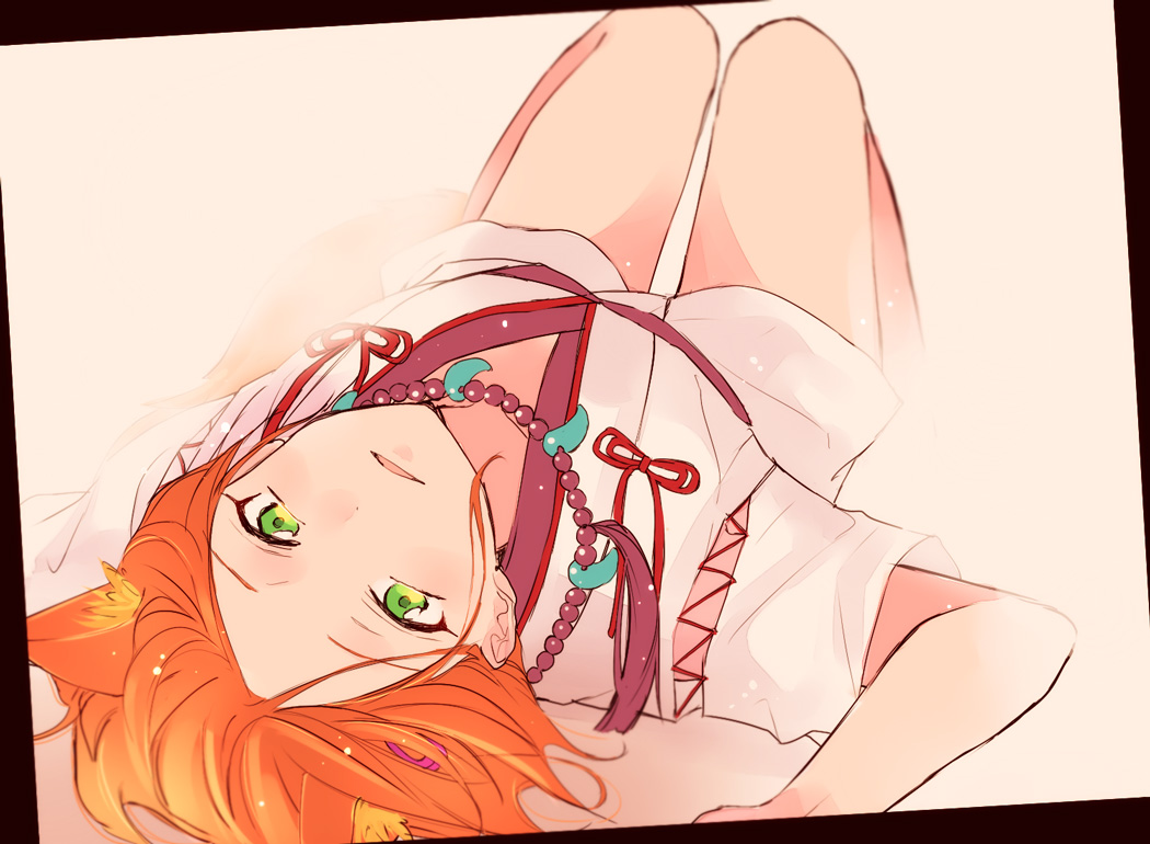 1boy, alternate_costume, animal_ears, aoi_hinata, ensemble_stars!, fox_ears, green_eyes, looking_at_viewer