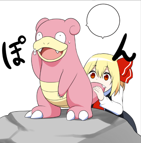 bad_id, bangs, biting_tail, black_dress, blank_speech_bubble, blonde_hair, commentary_request, dress