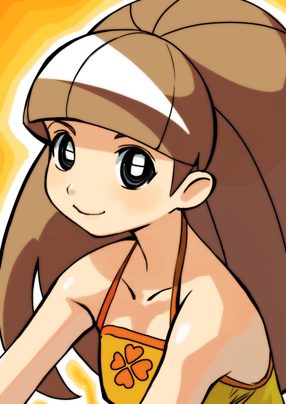 bangs, battle_spirits, battle_spirits:_shounen_toppa_bashin, bikini, black_eyes, blunt_bangs, blush, brown_hair