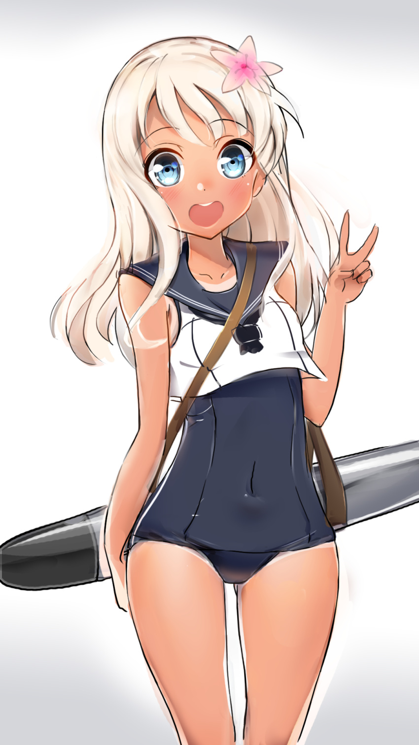 1girl, blonde_hair, blue_eyes, coda_(simon1995), flower, hair_flower, hair_ornament, highres