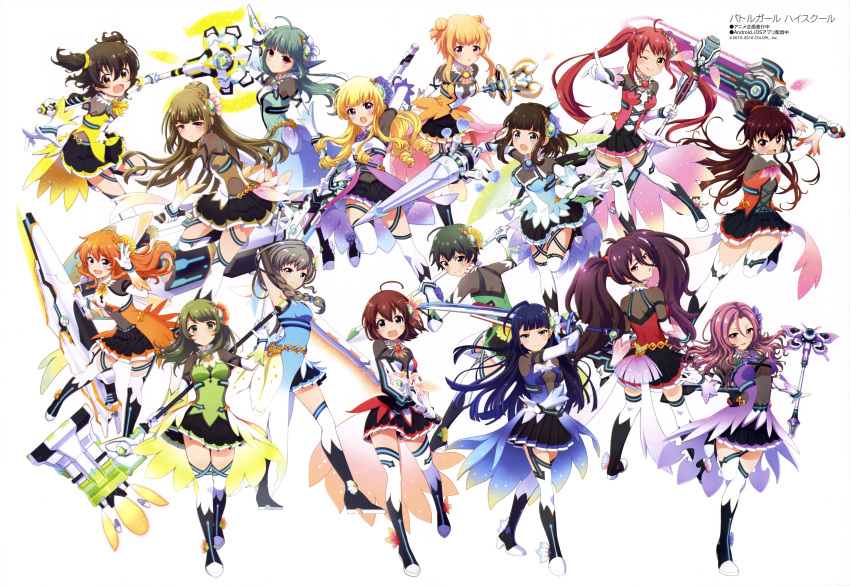 >:o, 6+girls, :d, :o, ;), absurdres, ahoge, amano_nozomi