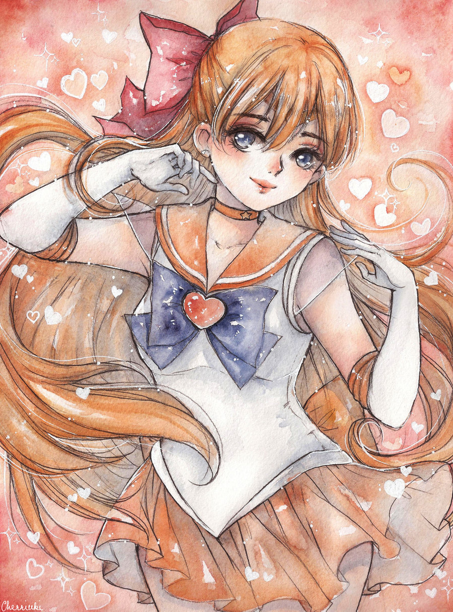 1girl, aino_minako, artist_name, bishoujo_senshi_sailor_moon, blue_eyes, brooch, cherriuki, choker