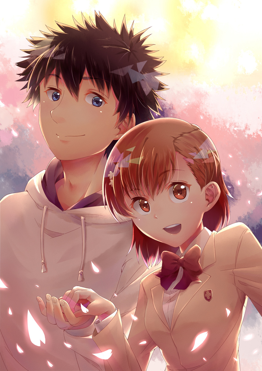 1boy, 1girl, black_hair, blue_eyes, brown_eyes, brown_hair, couple, highres