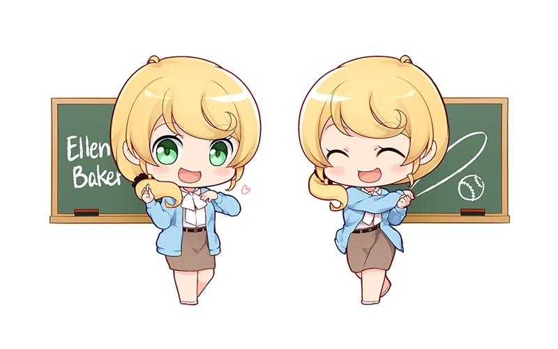 1girl, :d, ^_^, ^o^, ahoge, baker_at_bat, belt, belt_buckle