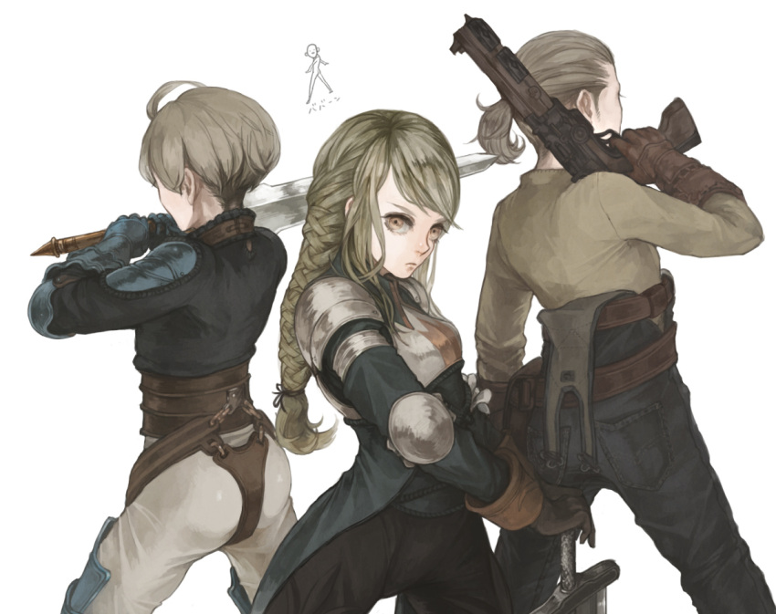 1boy, agrias_oaks, armor, blonde_hair, braid, final_fantasy, final_fantasy_tactics, gloves
