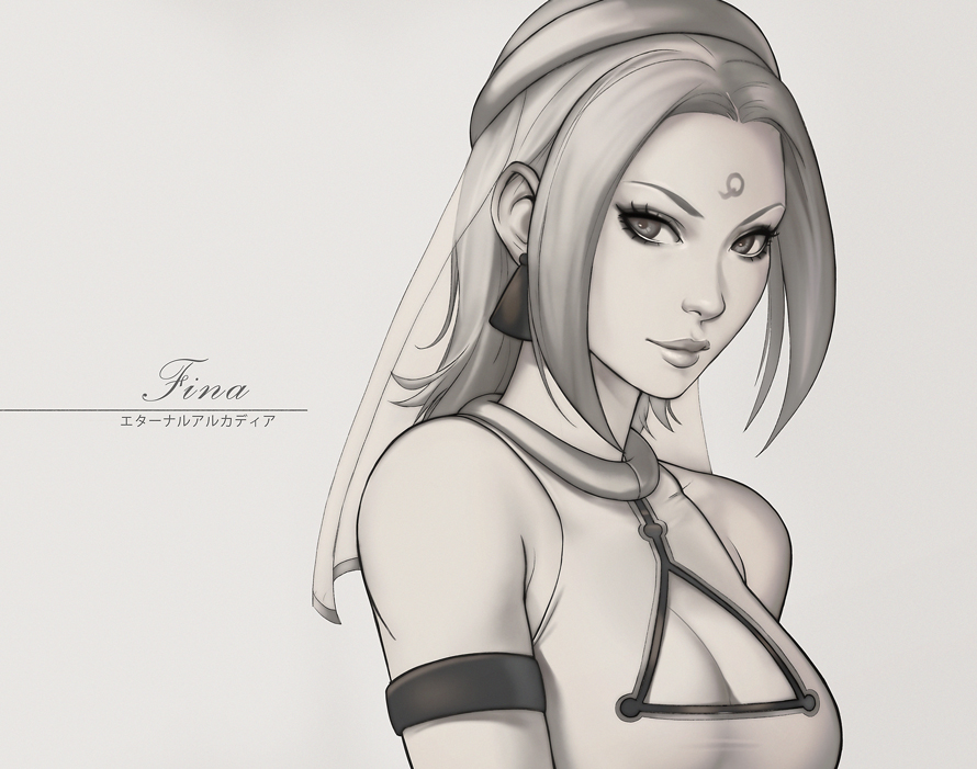 1girl, armlet, bare_shoulders, breasts, cleavage, cleavage_cutout, closed_mouth, collar