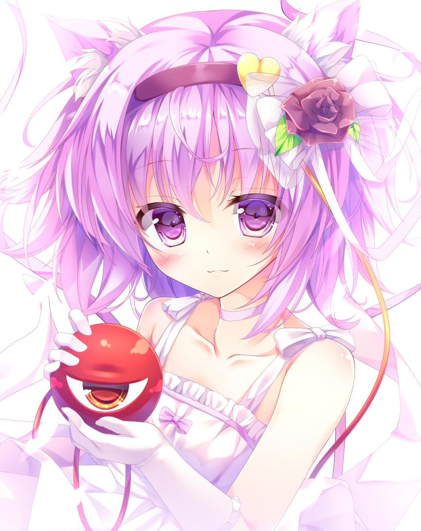 1girl, :3, animal_ears, bangs, blush, cat_ears, cedama, choker