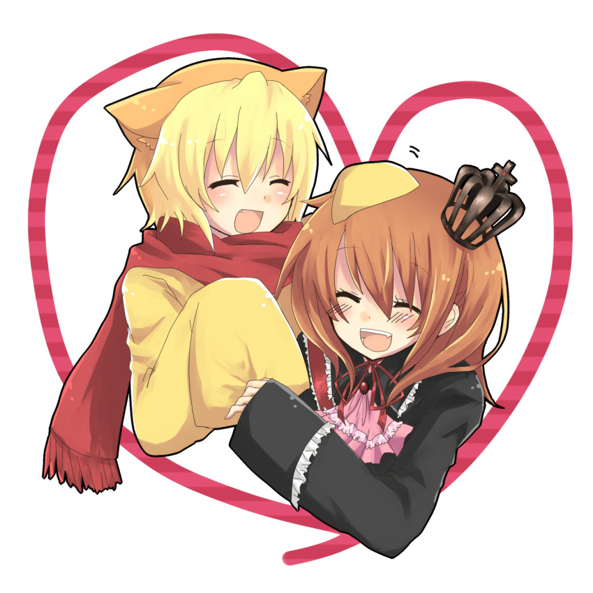 blush, closed_eyes, fang, grin, happy, heart, highres, maria_(umineko)