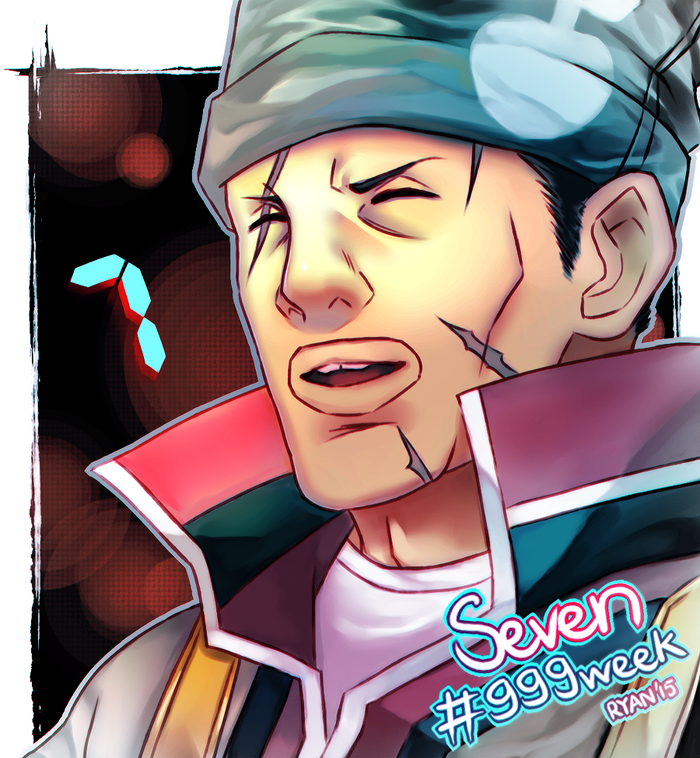 1boy, closed_eyes, hat, kyokugen_dasshutsu, kyokugen_dasshutsu:_9_jikan_9_nin_9_no_tobira, male_focus, open_mouth, ryan_(stepde14)