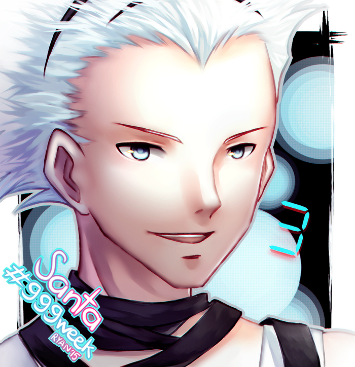 1boy, kyokugen_dasshutsu, kyokugen_dasshutsu:_9_jikan_9_nin_9_no_tobira, male_focus, ryan_(stepde14), santa_(kyokugen_dasshutsu), smile, solo
