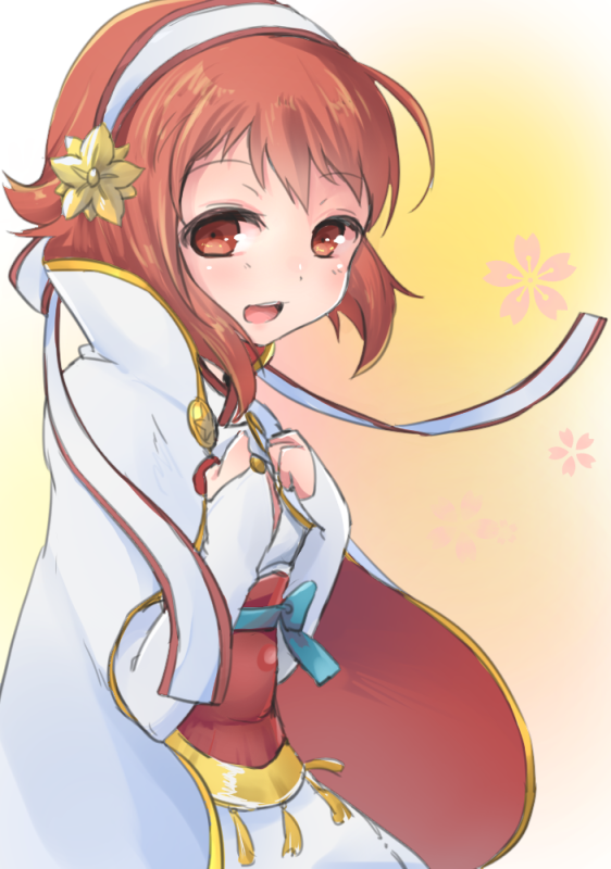 1girl, blush, capelet, cherry_blossoms, fire_emblem, fire_emblem_fates, flower, hairband