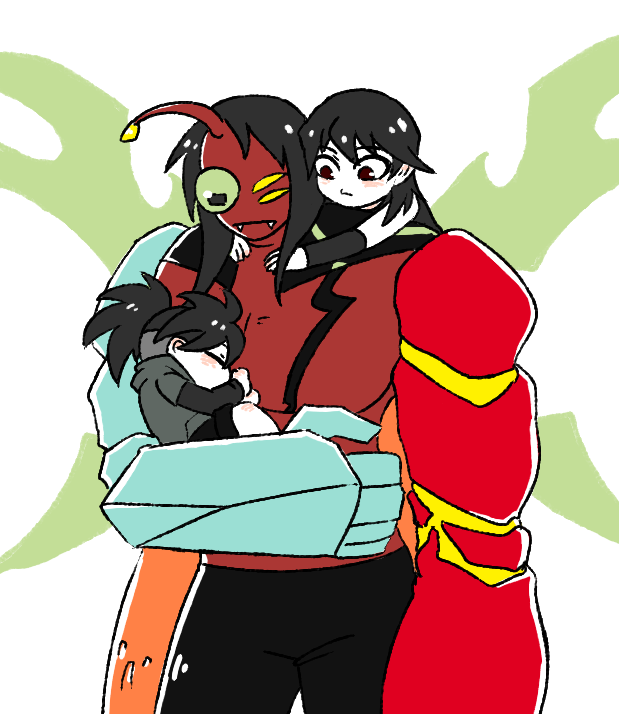 3boys, bags_under_eyes, bangs, ben_10, black_eyes, black_hair, devlin_levin, dual_persona