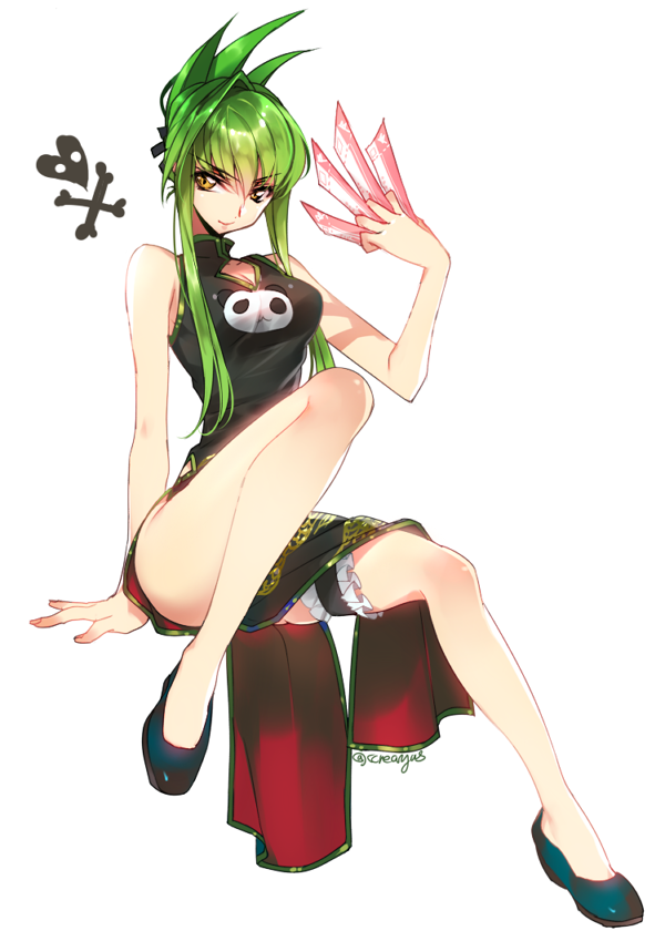 >:), 1girl, arm_at_side, bare_legs, bare_shoulders, between_fingers, black_dress, black_ribbon