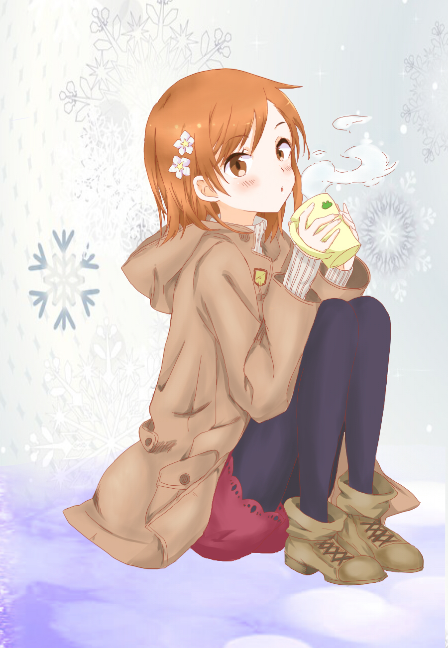 1girl, brown_eyes, brown_hair, coat, highres, misaka_mikoto, pantyhose, ruin_(mo51397)