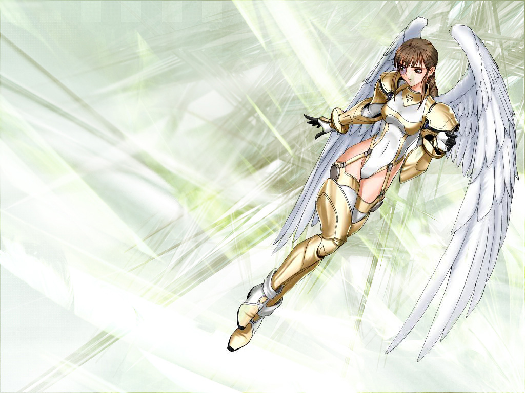 1girl, angel, armor, garter_belt, kim_hyung_tae, lina_maclorlein, solo, the_war_of_genesis