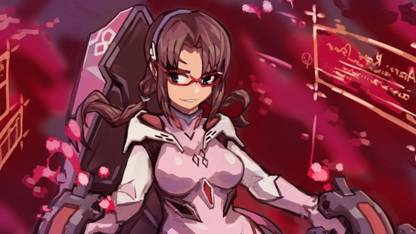 bodysuit, brown_hair, bubble, cockpit, entry_plug, evangelion:_3.0_you_can_(not)_redo, glasses, guang_li_zi