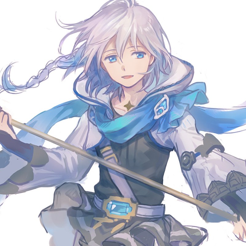1boy, blue_eyes, braid, granblue_fantasy, korokke, looking_to_the_side, noa_(granblue_fantasy), scarf