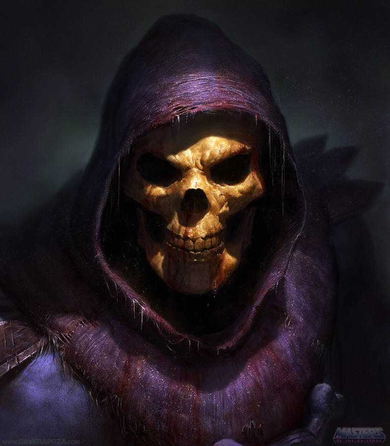 1boy, armor, blue_skin, bone, damaged, dave_rapoza, fantasy, head