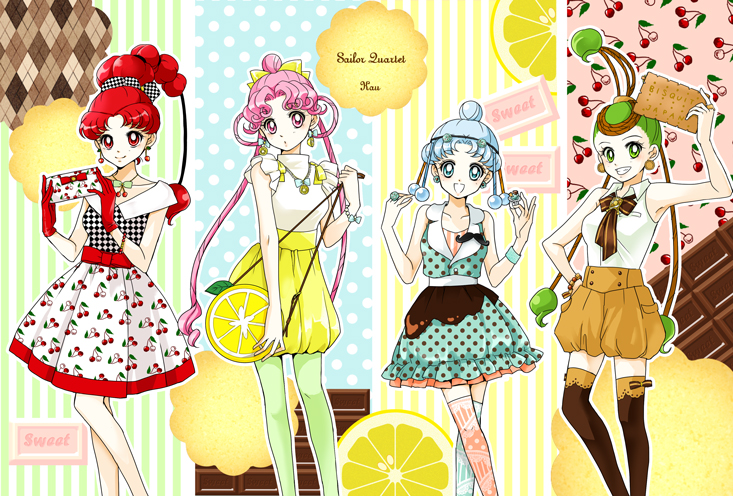 argyle, artist_name, asymmetrical_legwear, bag, baggy_shorts, bead_bracelet, bishoujo_senshi_sailor_moon, blue_eyes