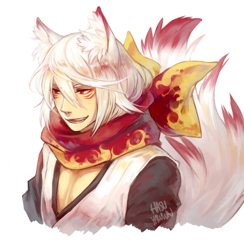 1boy, alternate_color, alternate_costume, alternate_eye_color, alternate_hair_color, animal_ears, artist_name, facial_mark