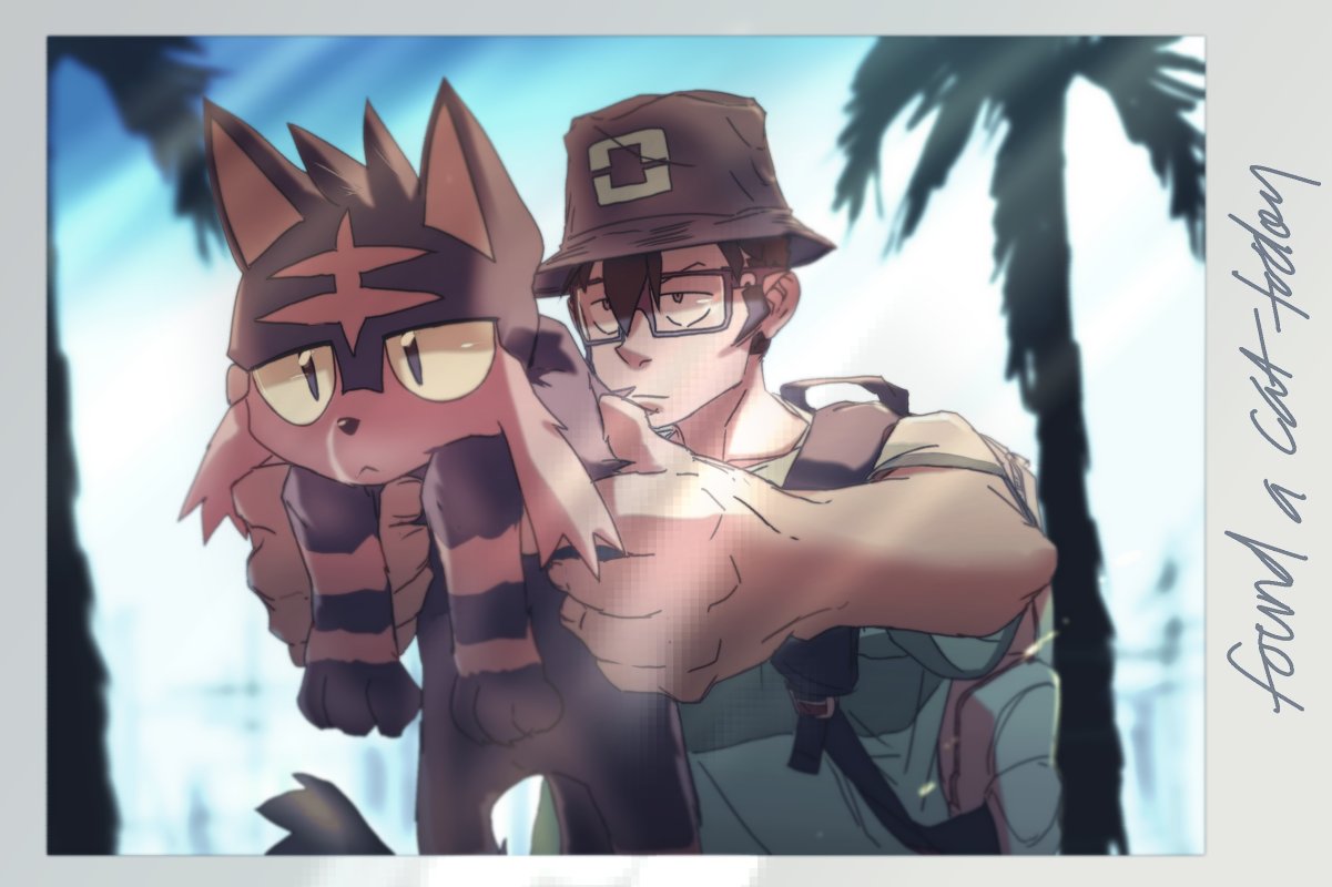1girl, backpack, bag, black_eyes, brown_hair, glasses, hat, leai_leao_burgess_jr