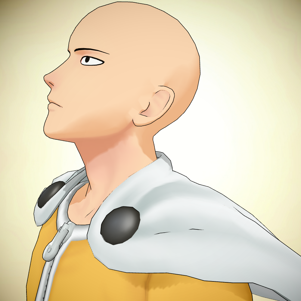 1boy, bold, commentary_request, mikumikudance, one-punch_man, solo, umihara_(dasaider)