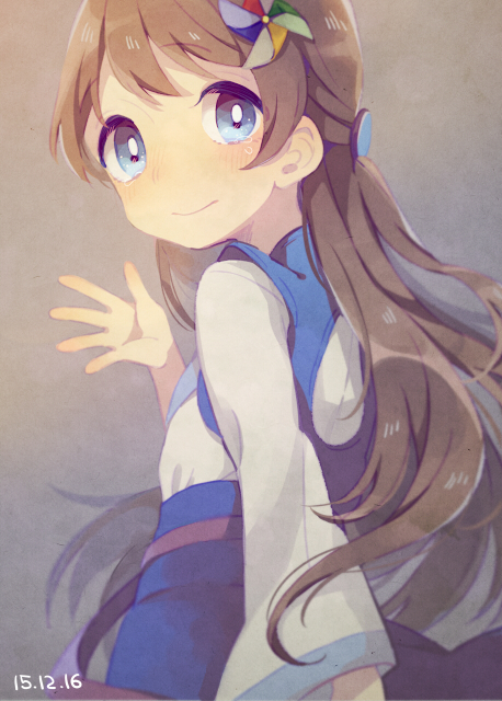 1girl, blue_dress, blue_eyes, brown_hair, crying, crying_with_eyes_open, dated, dress