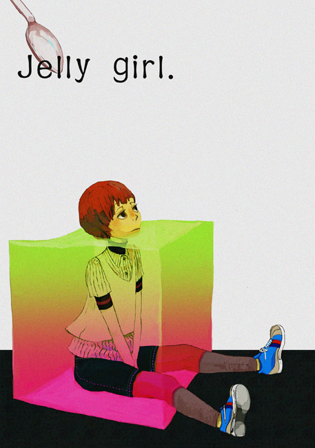 jelly, negiusagi, original, red_hair, redhead, shoes, short_hair, shorts