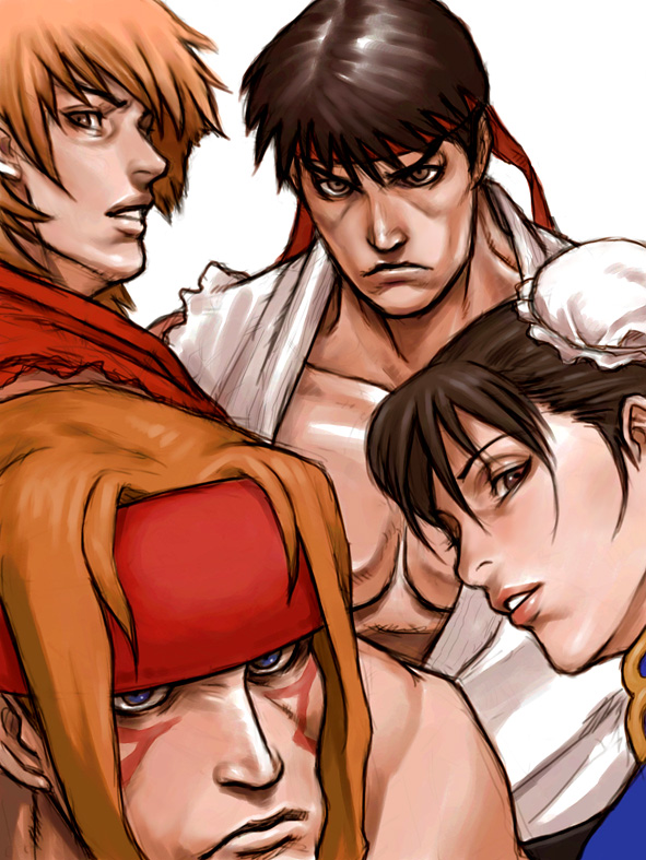 alex, capcom, chun-li, ken_masters, ryu, ryuu_(street_fighter), street_fighter, street_fighter_3, street_fighter_iii, street_fighter_iii:_3rd_strike, takasugi_kou